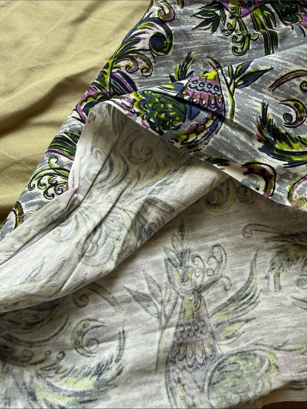 Woven cotton colorful bird Fabric 3 1/4 yard by 38” new